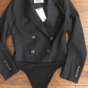 Zara Black bodysuit blazer. Size : Med NWT